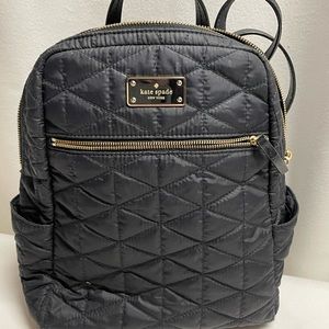 Kate Spade black quilted mini backpack